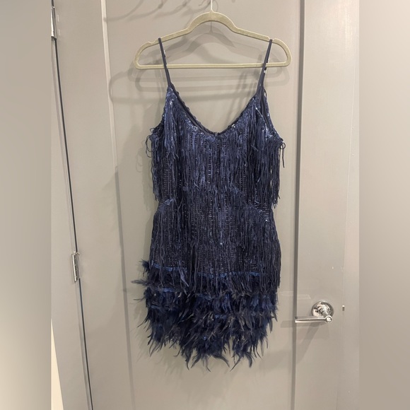Brand New and Never Worn! Feather Sequin Camisole Dress - Picture 2 of 4